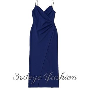 ✨ Navy Wrap Maxi Gown | Elegant Spaghetti Strap Dress ✨Medium